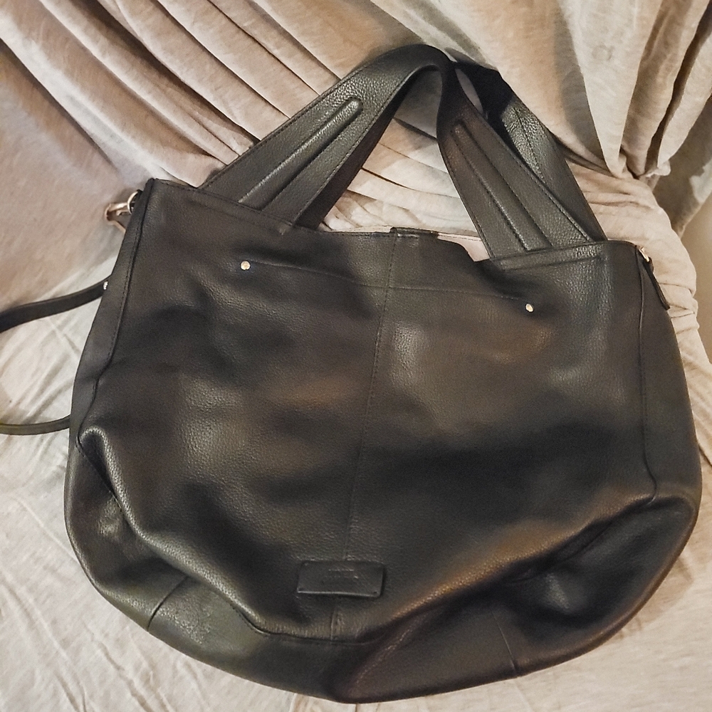 Black leather Vince Camuto bag